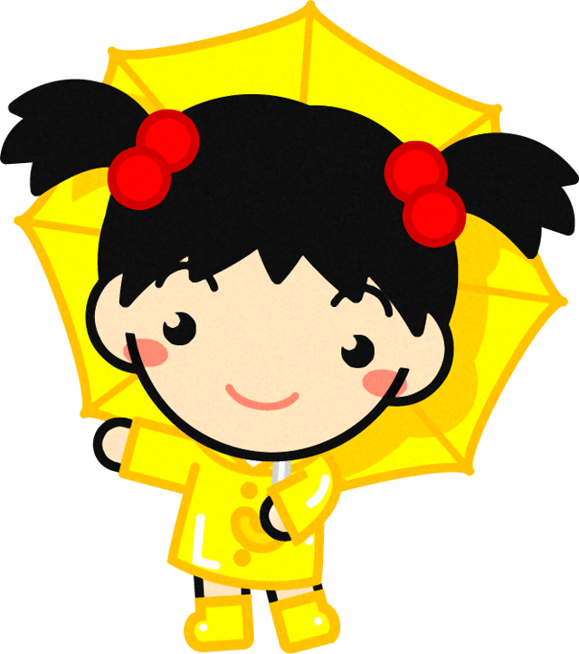 傘をさした子供のイラスト7