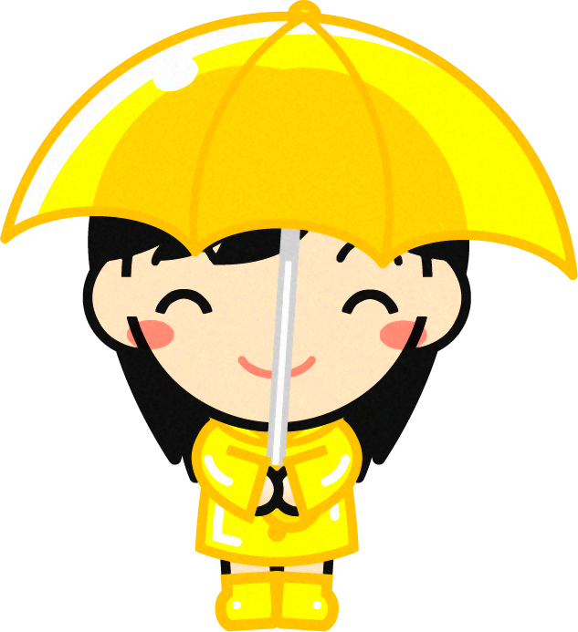 傘をさした子供のイラスト9