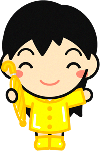 傘を持った子供のイラスト