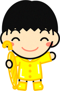 傘を持った子供のイラスト4