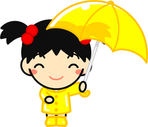 傘を持った子供のイラスト7