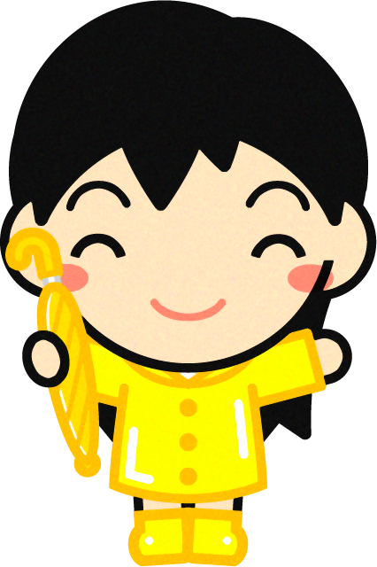 傘を持った子供のイラスト