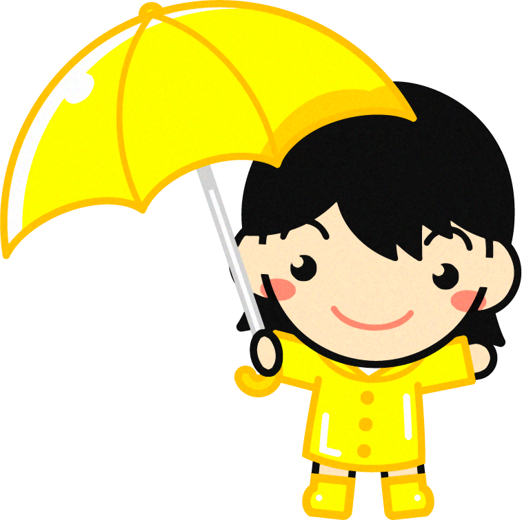 傘をさした子供のイラスト3