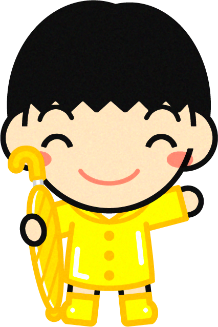 傘をさした子供のイラスト4