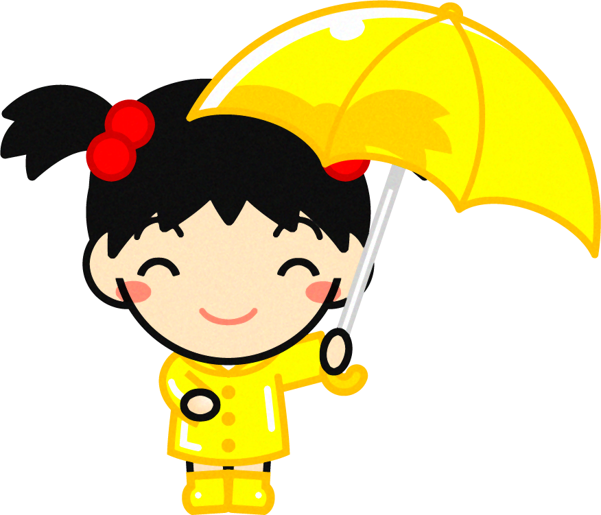 傘をさした子供のイラスト7