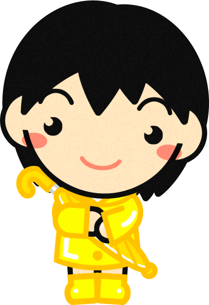傘をさした子供のイラスト8