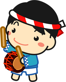 法被を着た子供のイラスト/小太鼓を叩く