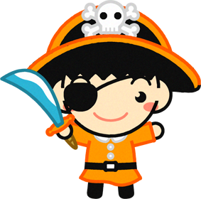 仮装をした幼稚園児イラスト/海賊