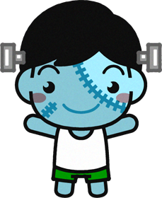 仮装をした幼稚園児イラスト/フランケンシュタイン