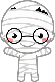 仮装をした幼稚園児イラスト/ミイラ男