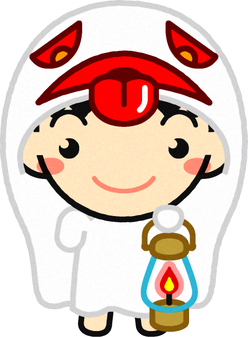 仮装をした幼稚園児イラスト/ゴースト