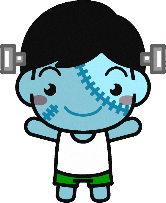 仮装をした幼稚園児イラスト/フランケンシュタイン