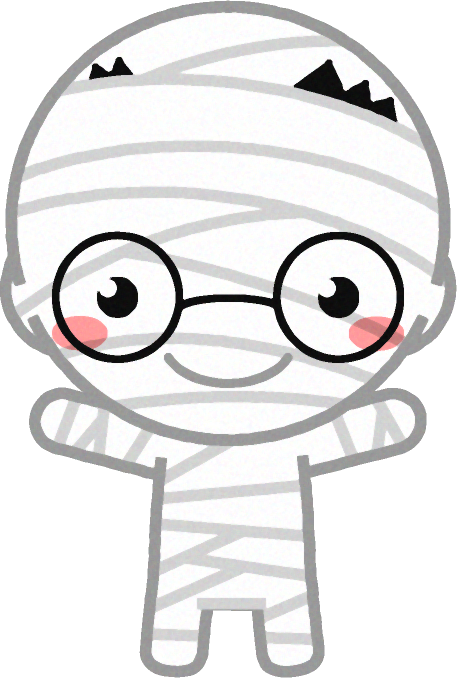 仮装をした幼稚園児イラスト/ミイラ男