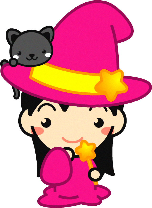 仮装をした幼稚園児イラスト/魔女