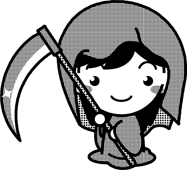 仮装をした幼稚園児イラスト/モノクロ