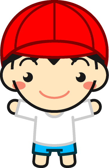 体操着を着た子供イラスト/男の子/赤
