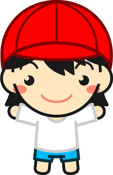 体操着を着た子供イラスト/男の子2/赤