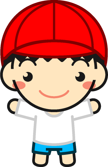 体操着を着た子供イラスト/男の子3/赤