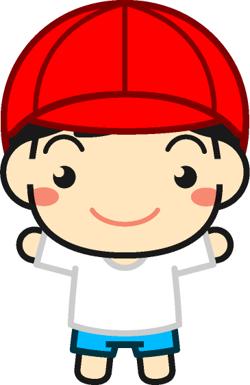 体操着を着た子供イラスト/男の子4/赤