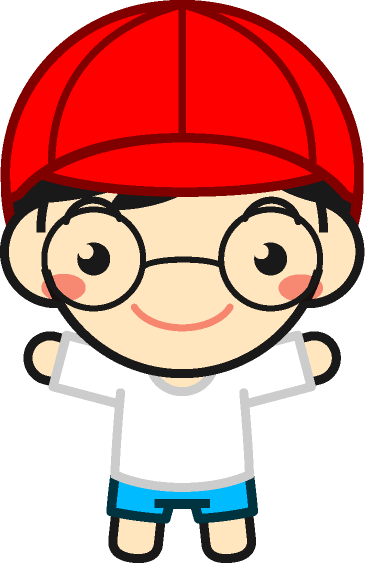 体操着を着た子供イラスト/男の子5/赤