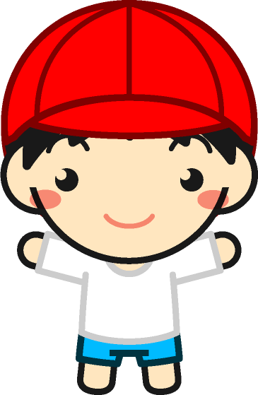 体操着を着た子供イラスト/女の子2/赤