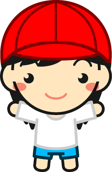 体操着を着た子供イラスト/女の子4/赤