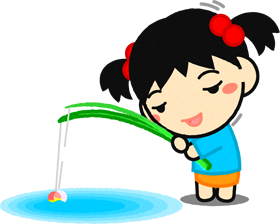 釣りの最中に眠くなってきた女の子イラスト