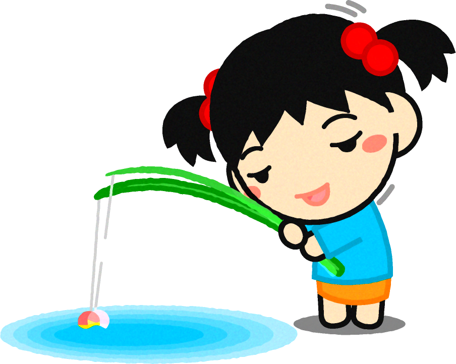 釣りの最中に眠くなってきた女の子イラスト
