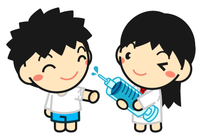 注射を撃つ子供イラスト/女の子