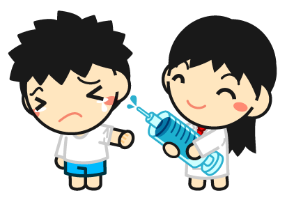 注射を撃つ子供イラスト/女の子2