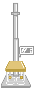 身長計と椅子のイラスト