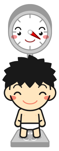 体重測定する子供イラスト/男の子