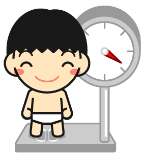 体重測定する子供イラスト/男の子2