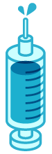 注射器イラスト/青