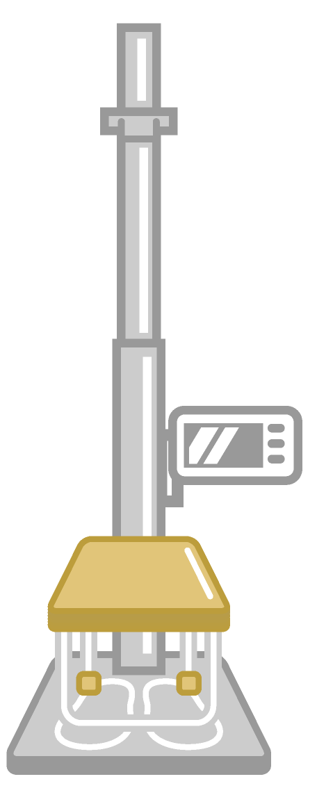 身長計と椅子のイラスト