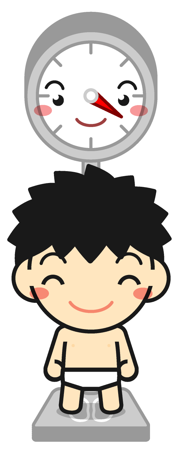 体重測定する子供イラスト/男の子