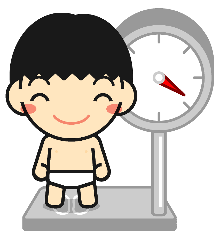 体重測定する子供イラスト/男の子2