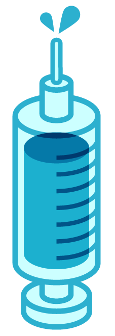 注射器イラスト/青