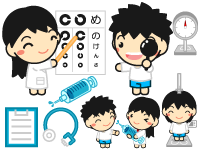 身体測定と幼稚園イラスト