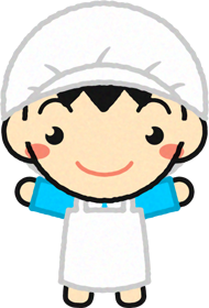 給食当番の幼稚園児イラスト/男の子