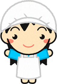 給食当番の幼稚園児イラスト/女の子