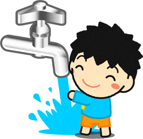 手を洗う幼稚園児イラスト/男の子