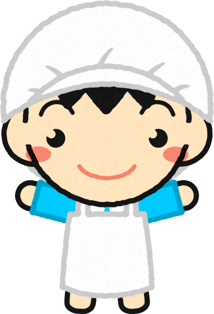 給食当番の幼稚園児イラスト/男の子