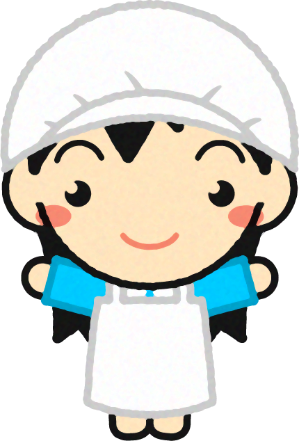 給食当番の幼稚園児イラスト/女の子