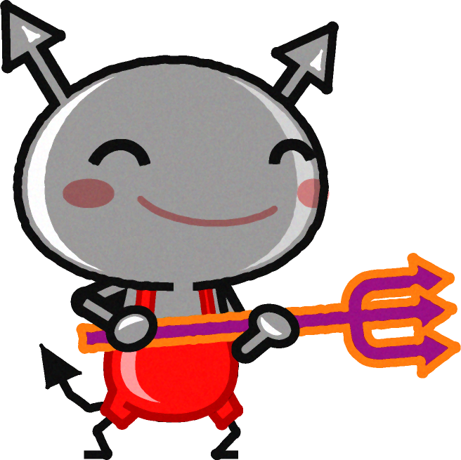 虫歯菌のイラスト/槍を構える2