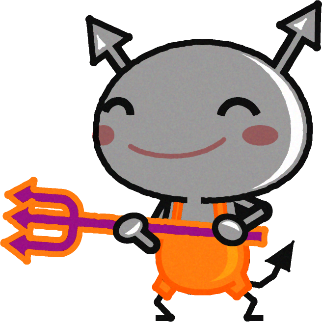 虫歯菌のイラスト/槍を構える3