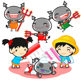 虫歯菌と幼稚園イラスト