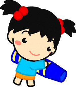 クレヨンを持った幼稚園児イラスト/青色