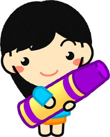 クレヨンを持った幼稚園児イラスト/紫色