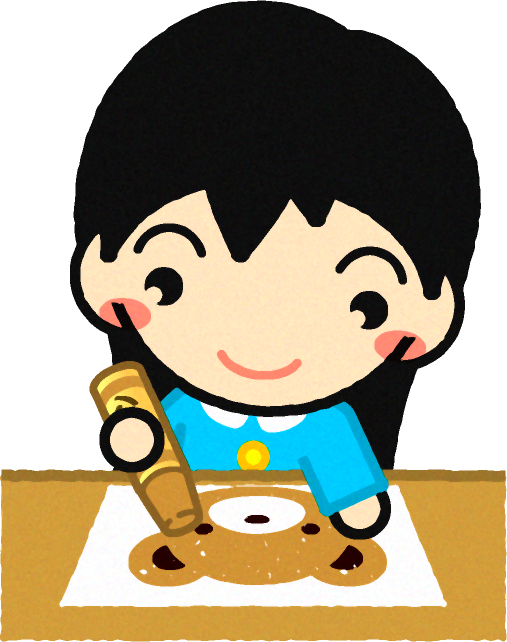 クレヨンでお絵かきする女の子イラスト